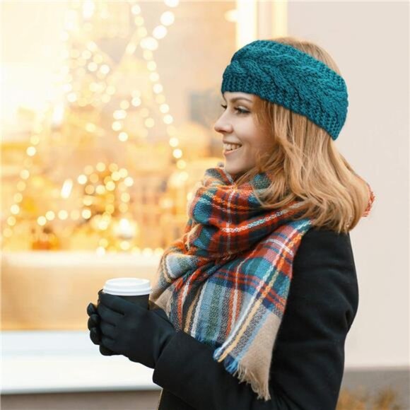 Pangda 6 Pieces Women's Cable Knitted Headbands, Winter Chunky Ear Warmers - Picture 5 of 7